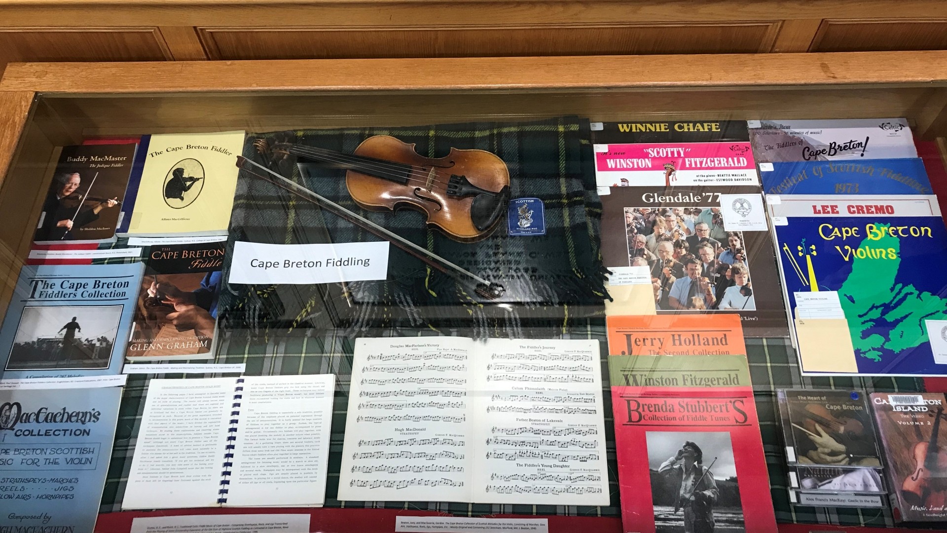 Museum display of Cape Breton Fiddling