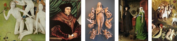 4 images representing Northern renaissance art