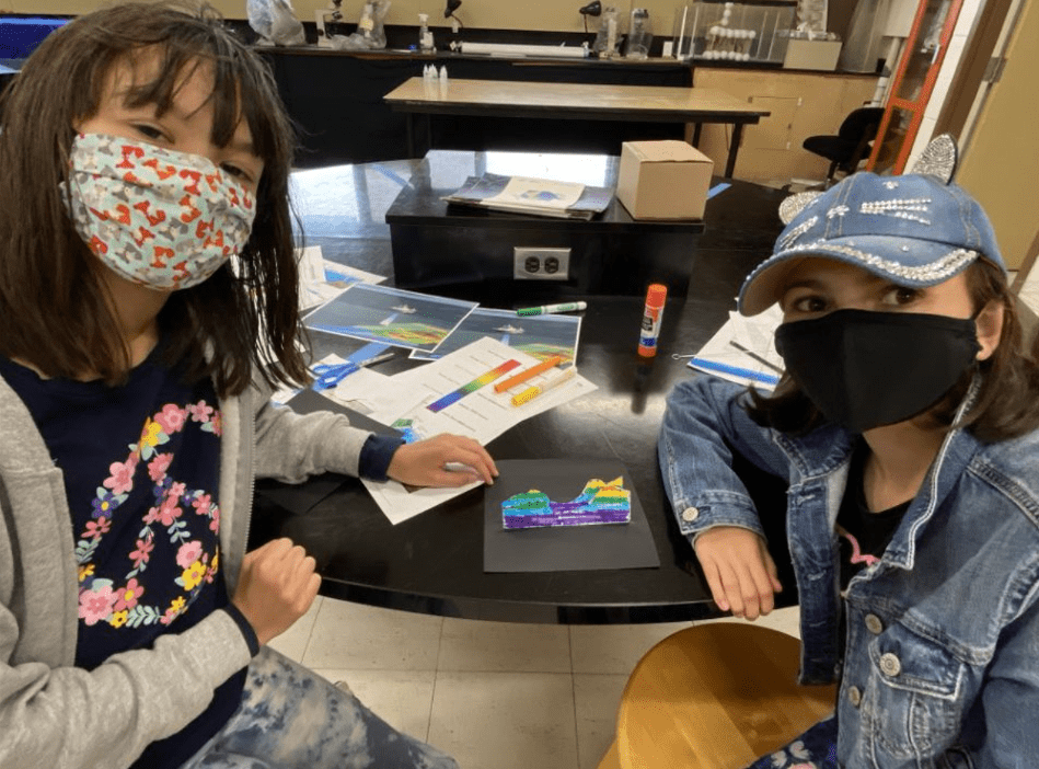 Picture of 2 Students Showing their Mockup Model of the Ocean's Floor