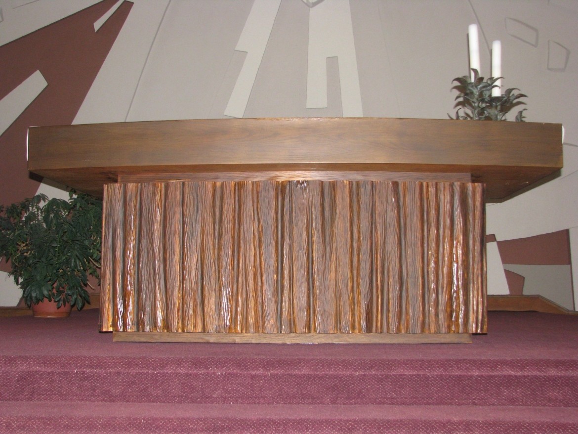 Picture of a Table Inside the Interior of a StFX Chapel
