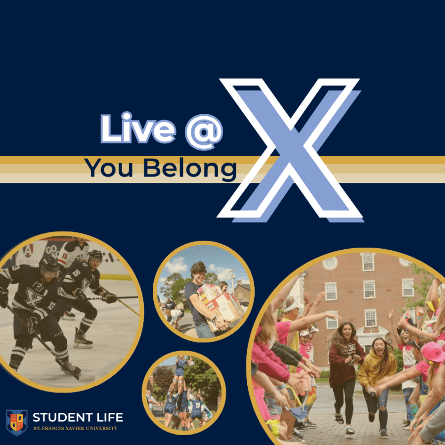Graphic with blue background and gold accents and the title of the sessions and four pictures of a diverse group of students on campus