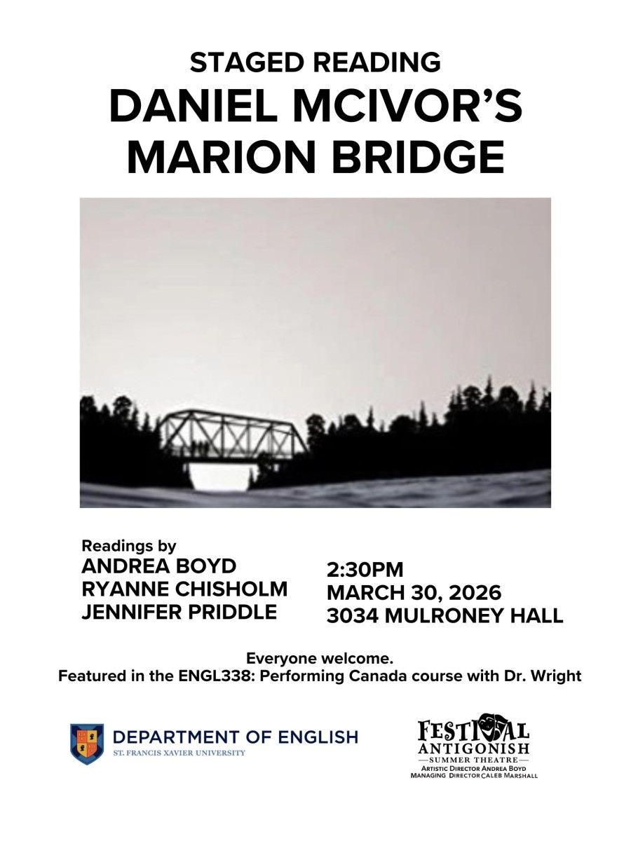 Staged Reading: Daniel McIvor's Marion Bridge - March 30, 2026 @ 2:30pm (MULH 3034)