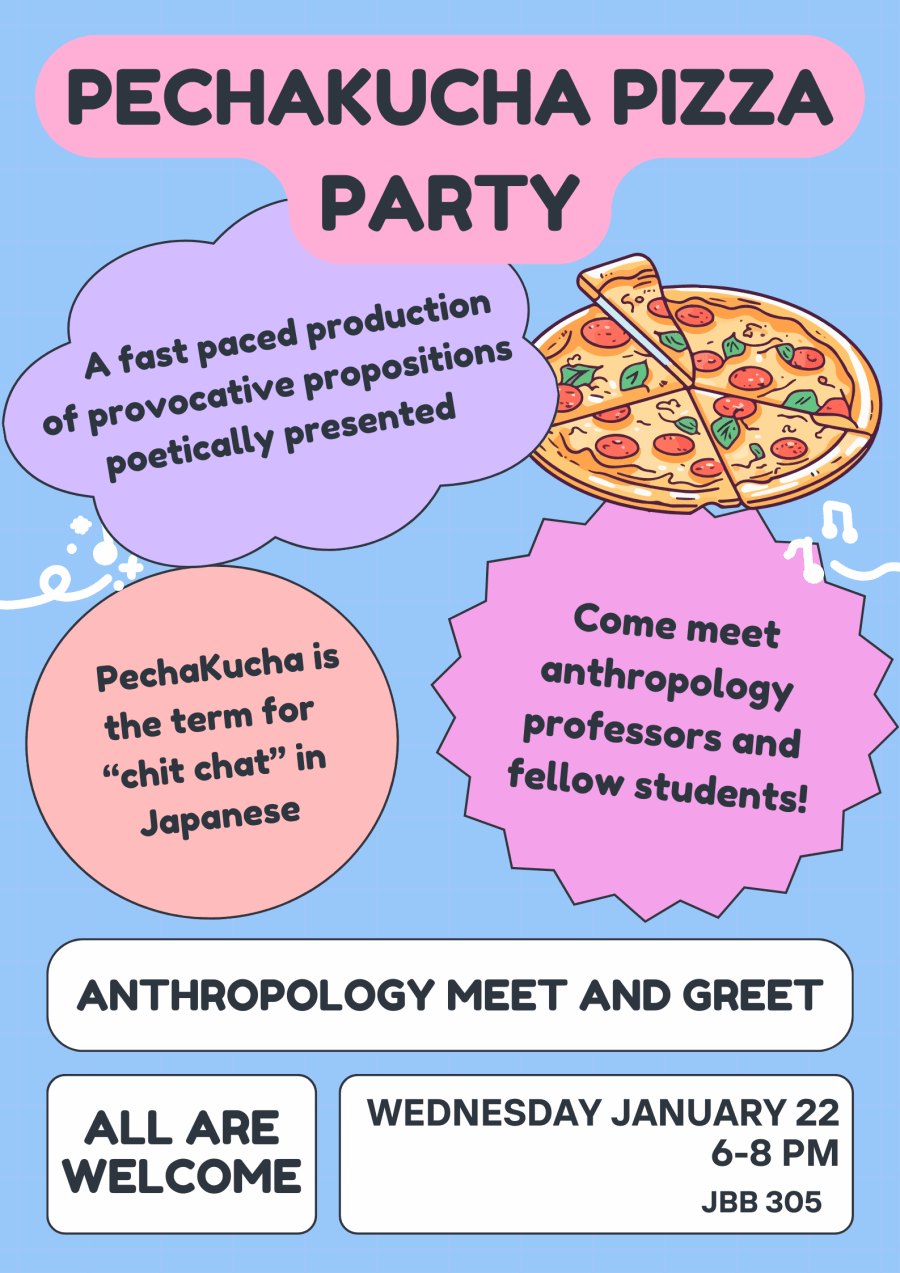 Anthropology Pechakucha Pizza Party Poster