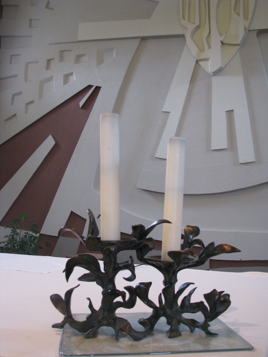 Picture of Two Candles Inside the Chapel