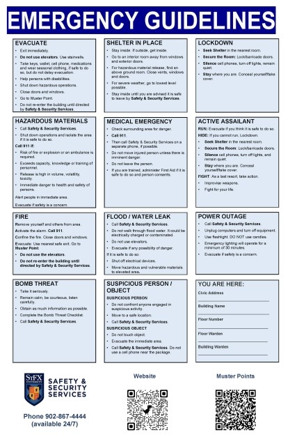 Emergency Guidelines Poster