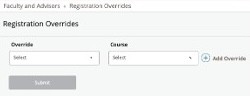 registration override select course