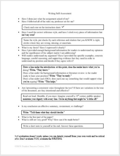 Writer's Self-assessment thumbnail