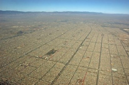 drone shot of a city