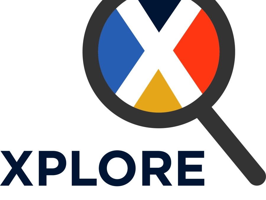 Hour glass with word XPLORE 